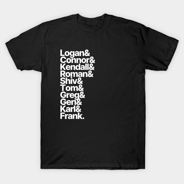 Succession Character List T-Shirt by popculturelists